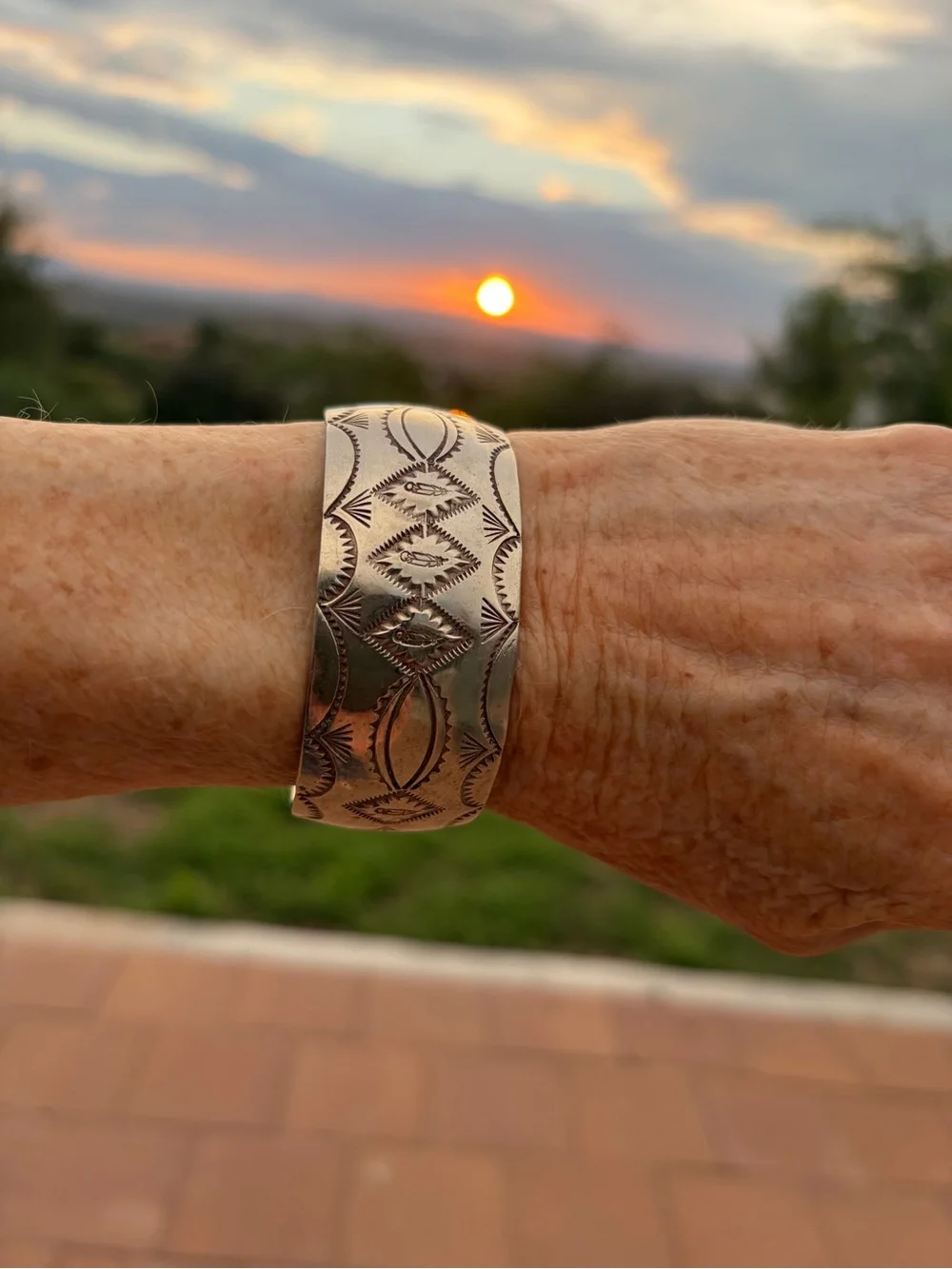 Vintage Navajo Sterling Silver Cuff Bracelet